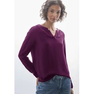 Street One Dames Blouse in effen kleur in Paars, in size: 34