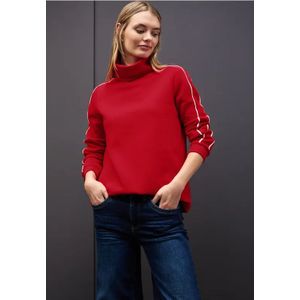 Street One Dames Sweater met opstaande kraag in Rood, in size: 34