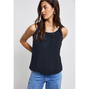 Street One Dames Top in structuurmix in Blauw, in size: 34
