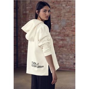 Street One Studio Dames Loose Fit hoodie met artwork in Beige, in size: 34