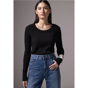 Street One - Studio - Dames Trui - Zwart - Gestructureerd