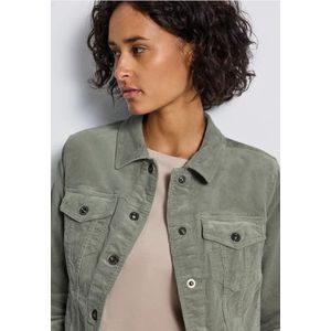 Street One Dames Mini ribfluwelen jack in Groen, in size: 34