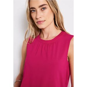 Street One Dames Jersey top met rimpels in Pink, in size: 36