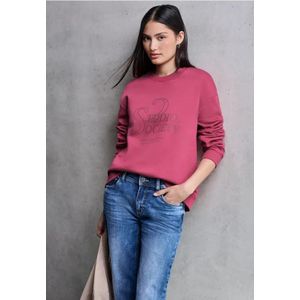 Street One Studio Dames Trui met Loose Fit print in Pink, in size: 34