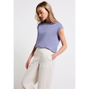 Street One Dames Shirt met boothals in Paars, in size: 34