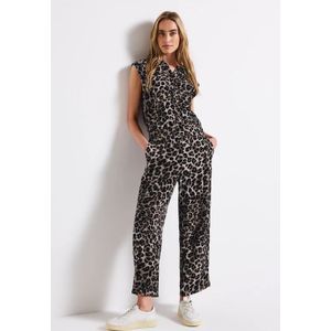 Street One Dames Jumpsuit met leopatroon in Zwart, in size: 34