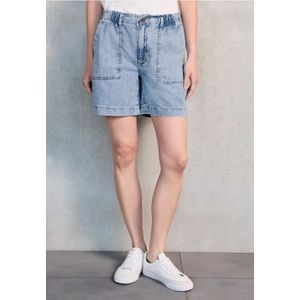 Street One - Paperbag Denim Shorts - Blauw - Lyocellmix