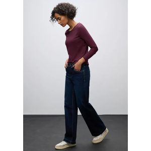 Street One Dames Basic shirt met lange mouwen in Rood, in size: 34