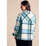 Street One - Kort Jasje - Wit - Dames - Geruite Jas - Overhemdkraag met Knoopsluiting