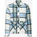 Street One - Kort Jasje - Wit - Dames - Geruite Jas - Overhemdkraag met Knoopsluiting