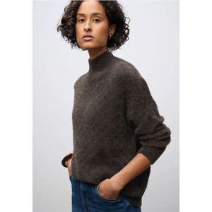 Street One Dames Zachte trui met structuur in Bruin, in size: 36