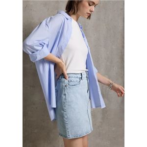 Street One Studio Dames Denim rok met gebleekte look in Blauw, in size: 32