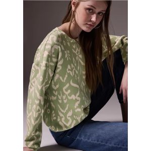 Street One - Studio - Gedessineerd Silk-Look Shirt - Groen - Dames