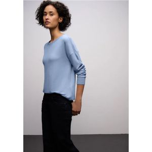 Street One Dames Shirt met glitterdetails in Blauw, in size: 34