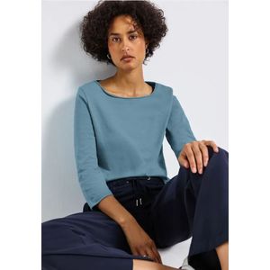 Street One Dames Shirt met 3/4 mouwen in Blauw, in size: 34