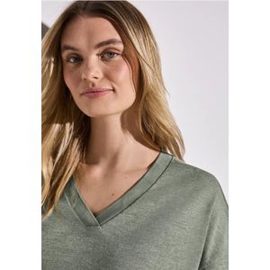 Street One - Dames Shirt - Groen - V-hals