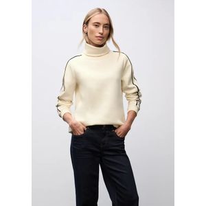 Street One - Dames Sweater - Beige - Opstaande Kraag