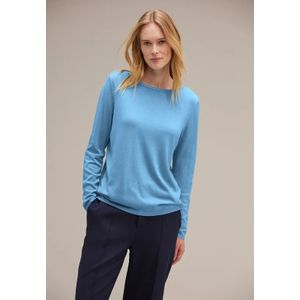 Street One Dames Trui met U-boothals in Blauw, in size: 46