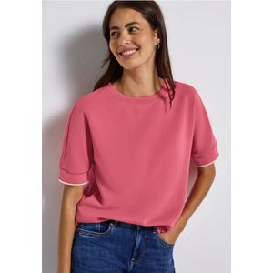 Street One Dames Silk-Look shirt in Roze, in size: 40