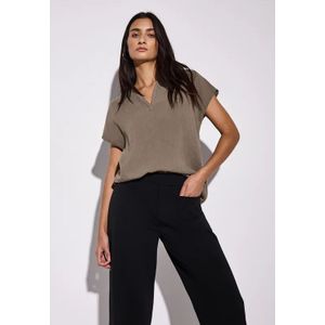 Street One Dames Mousseline blouse in Bruin, in size: 34