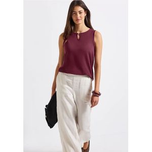 Street One Dames Jersey top met uitsnijding in Rood, in size: 34