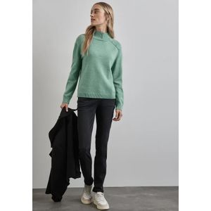 Street One Dames Trui met knoopdetail in Groen, in size: 34