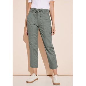 Street One Dames Papertouch broek in Groen, in size: 32