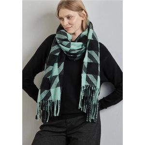 Street One Dames Houndstooth sjaal in Groen, in size: One size