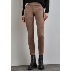 Street One Dames Legging in velourslook in Beige, in size: 46