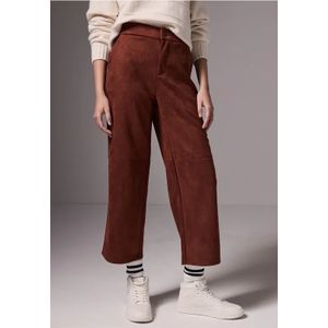 Street One Studio Dames Velours-look broek in Bruin, in size: 32