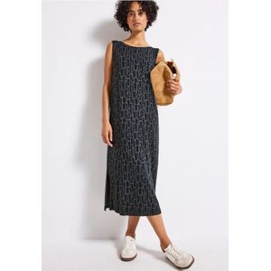 Street One Dames Jersey jurk met grafische print in Blauw, in size: 34