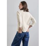 Street One - A322236 - T-shirt - Gebroken Wit - V-hals - 3/4 Mouwen - Katoenmix