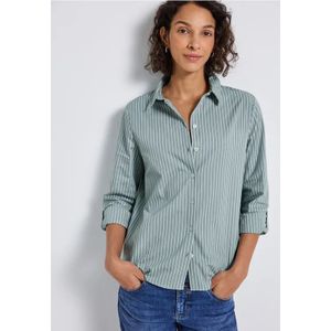 Street One Dames Gestreepte zakelijke blouse in Blauw, in size: 34
