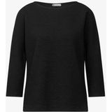 Street One - A322366 LTD QR - T-shirt - Zwart - Fijne Structuur