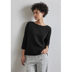 Street One - A322366 LTD QR - T-shirt - Zwart - Fijne Structuur