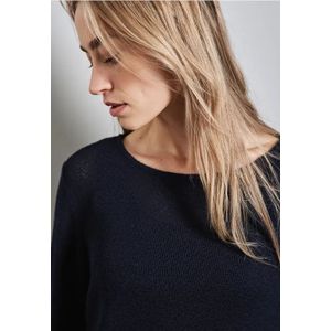 Street One Dames Gebreid overhemd in Blauw, in size: 34