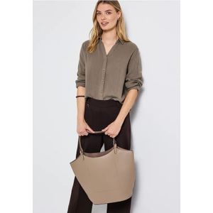 Street One Dames Mousseline overhemd blouse in Bruin, in size: 34