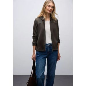 Street One Dames Silk-Look jas met ritssluiting in Bruin, in size: 34