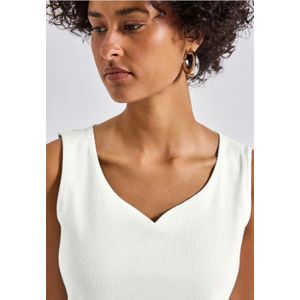 STREET ONE - Gania - Shirttop - Offwhite - Mouwloos - Hartvormige Halslijn