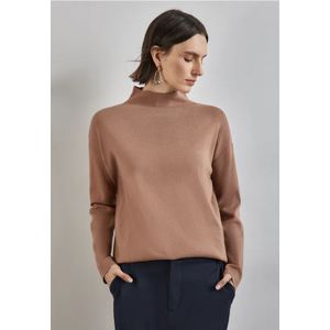 Street One Dames Basis fijn gebreide trui in Bruin, in size: 36