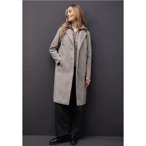 Street One Dames Kapmantel met inlegwerk in Bruin, in size: 46