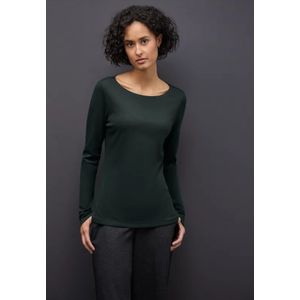 Street One Dames Basic shirt met lange mouwen in Groen, in size: 34
