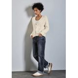 STREET ONE - Cardigan - Beige - Korte Gebreide Jas - V-hals - Lange Mouwen