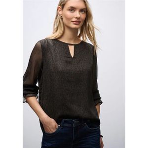 Street One Dames Leeuw chiffon tuniek in Bruin, in size: 34