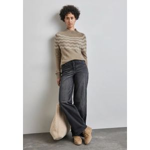 Street One Dames Trui met gemêleerde look in Beige, in size: 34