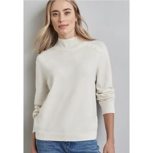 Street One Dames Trui met knoopdetail in Beige, in size: 34