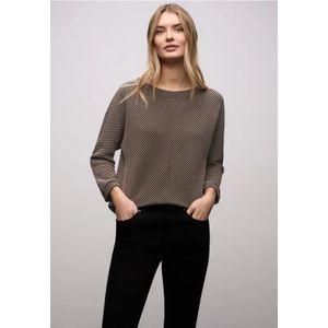 Street One Dames Shirt met structuur, tweekleurig in Bruin, in size: 34