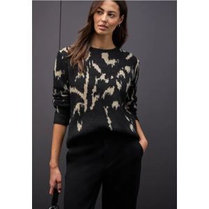 Street One Dames Zachte jacquardtrui in Grijs, in size: 34