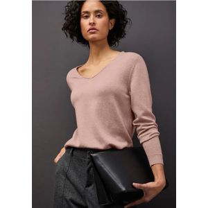 Street One Dames Trui met V-hals in Roze, in size: 34