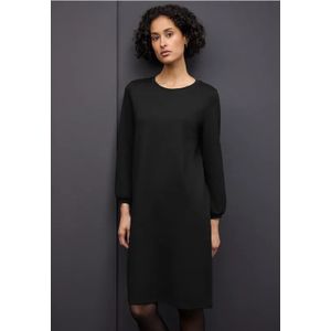 Street One Dames Effen jersey jurk in Zwart, in size: 34